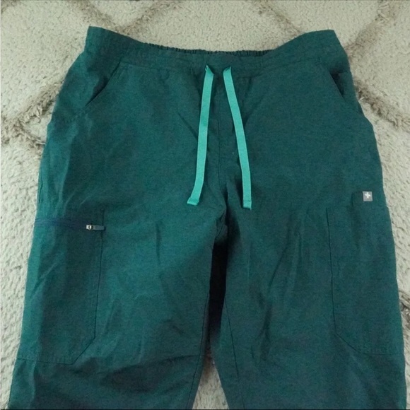 Figs Srub Pants Womens Petite Medium Green Slim Straight Fit Medical Wear - Picture 2 of 11